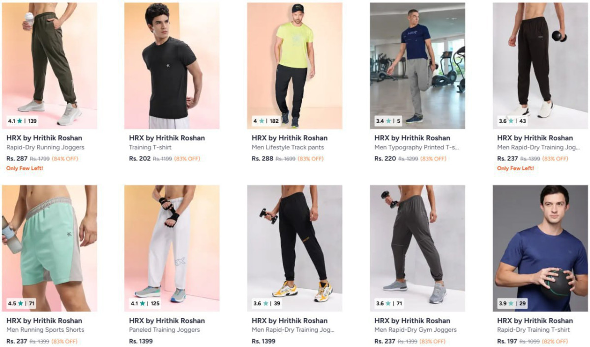 Myntra 86 On Hrx Clothing Men S Low To High Trackpants Tracksuits Women S L