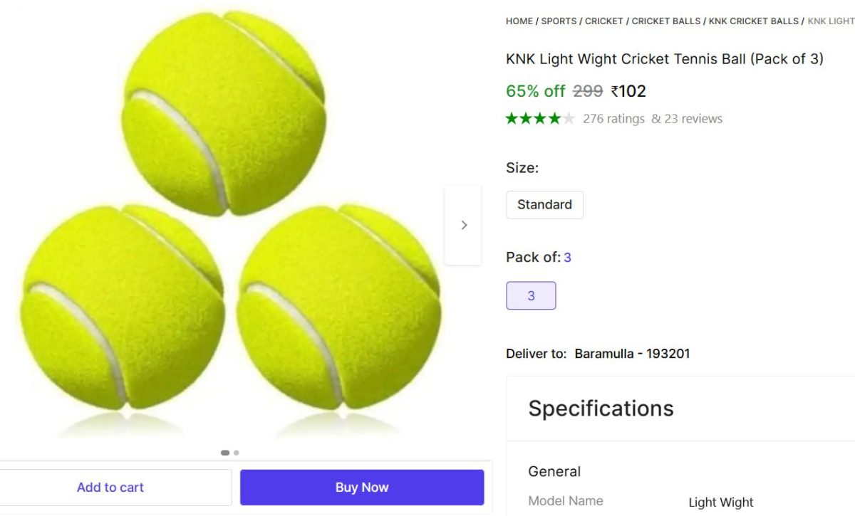 Pack Of 3 Tennis Ball 102