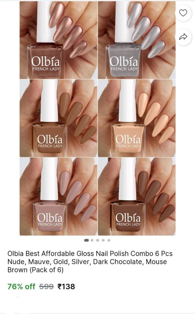 Olbia Gloss Nail Polish Combo 6 Pcs 138