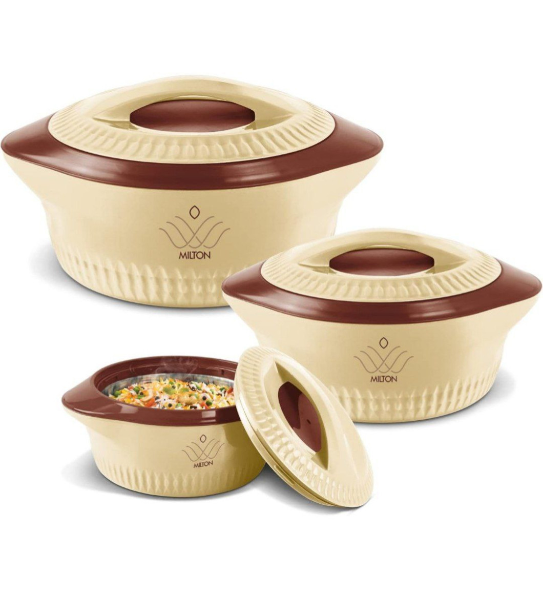 Milton Royal Jr Insulated Inner Stainless Steel Casserole Set Of 3 (410 Ml 
