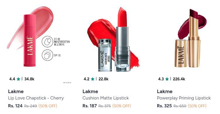 Myntra 60 On Beauty Items Lakm Pond S Boroplus Livon Vaseline Master Link