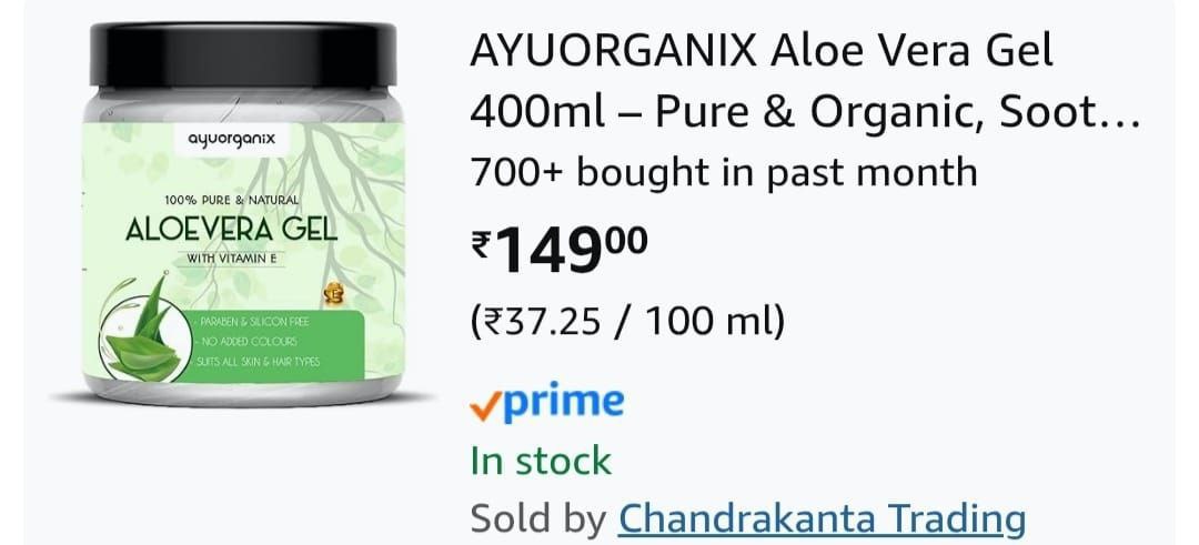 Fast - Pure Alovera Gel 400ml At 149 2 Coupon Buy Max Qty