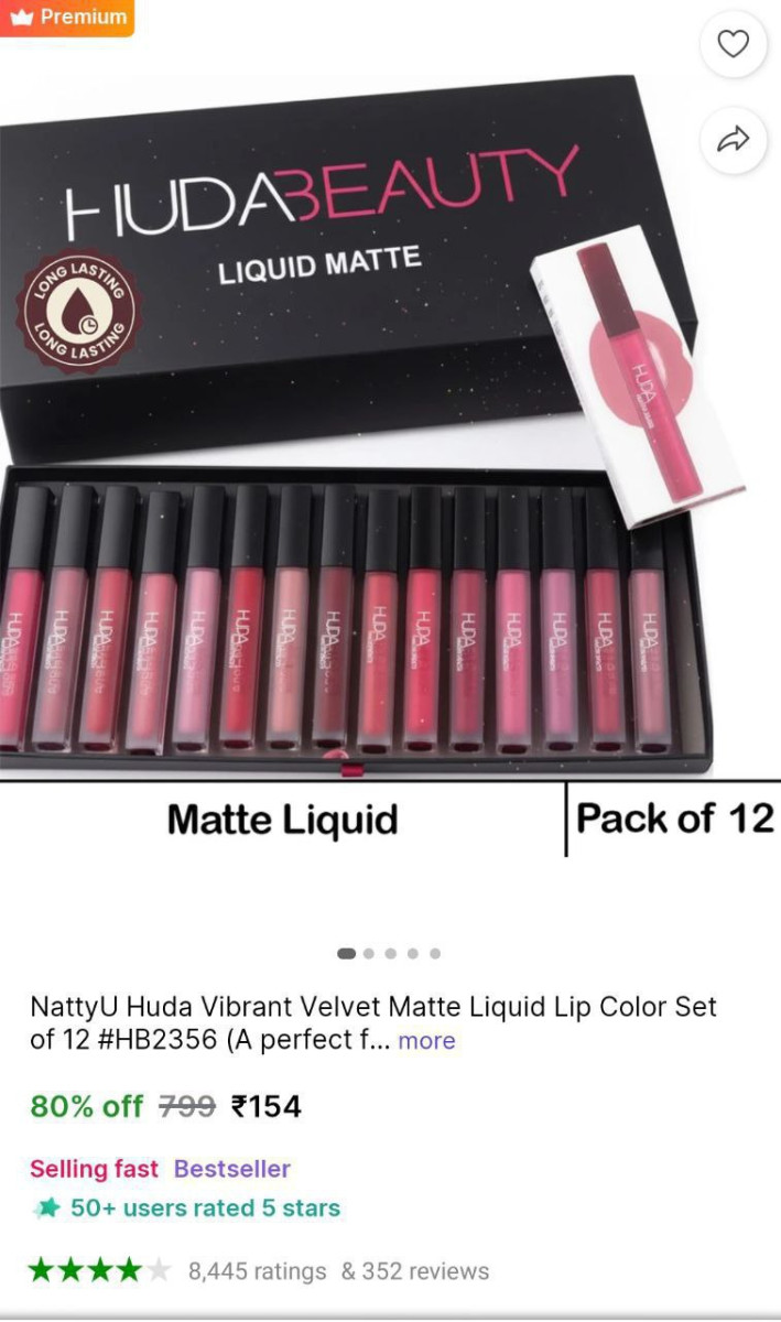 Huda Beauty Matte Lipstick Set Of 12 154