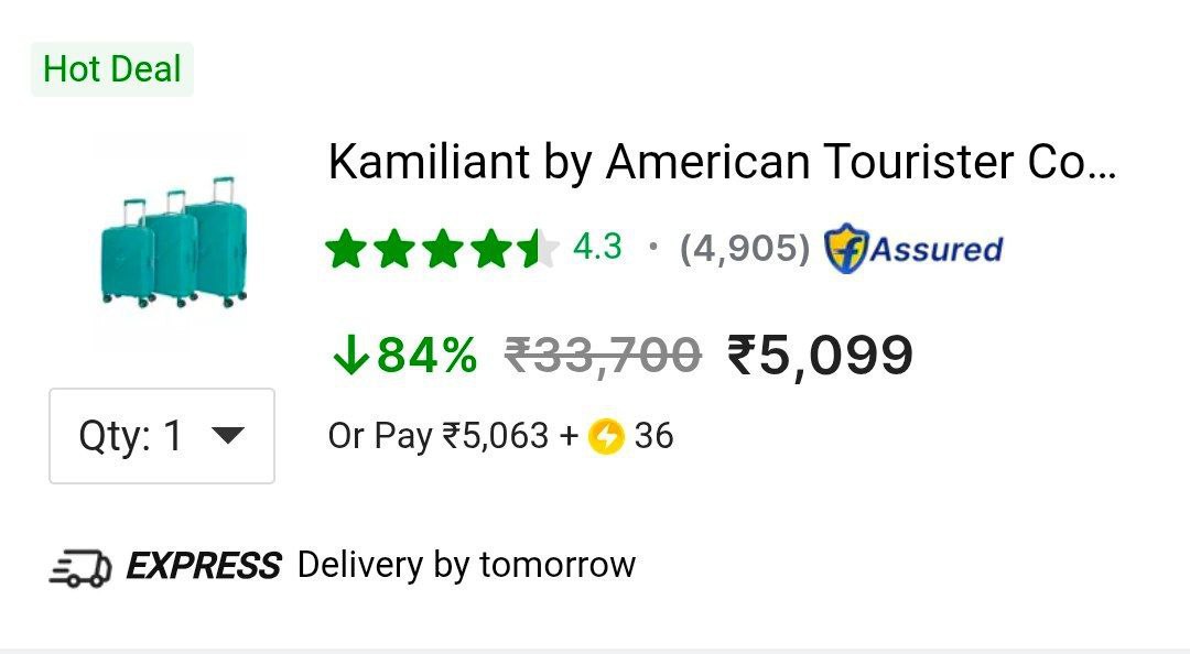 Kamiliant By American Tourister Hard Body Luggage Set Of 3 5099