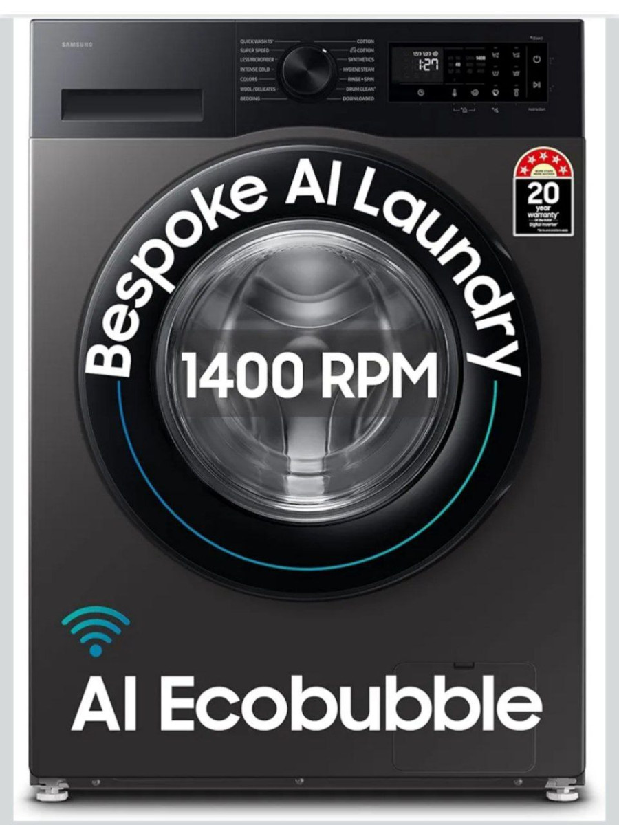Samsung 9 Kg 5 Star Ai Ecobubble Super Speed Wi-fi Hygiene Steam With Inbui