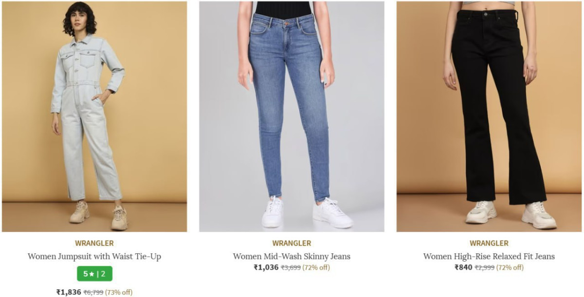 Ajio Loot 75 On Wrangler Clothing Women Men