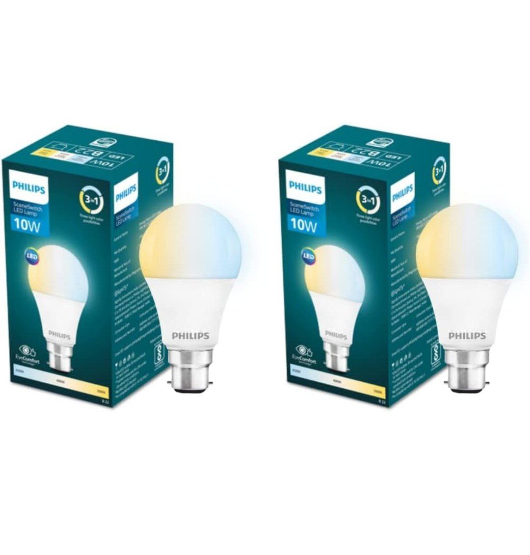 Philips 10 W Led Bulb 3 Colors In 1 Led Bulb Pack Of 2 166