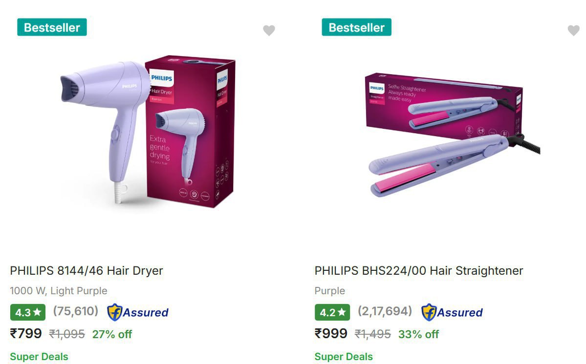 Philips Hair Dryer Straightener Starts 799