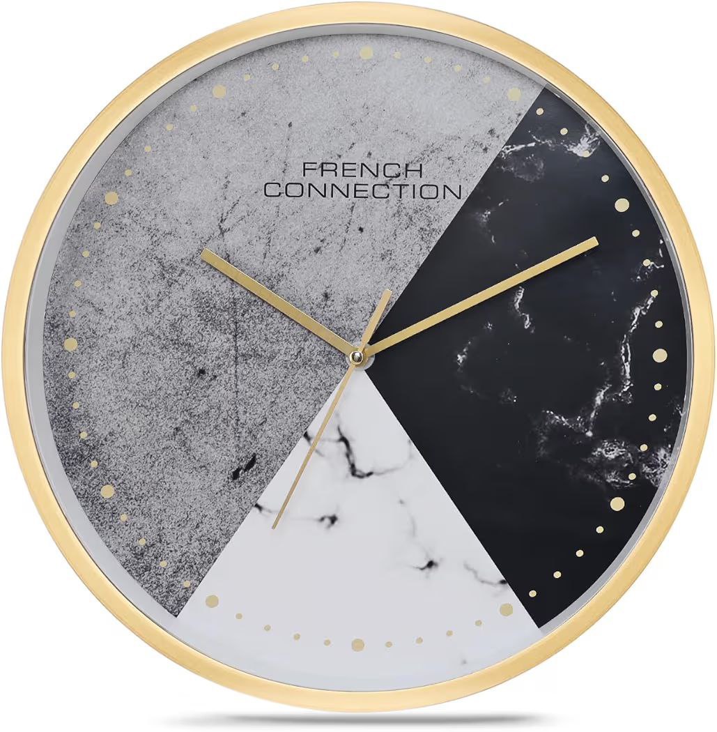 French Connection Elegant Analog Tricolour Dotted Round Wall Clock - Size 1