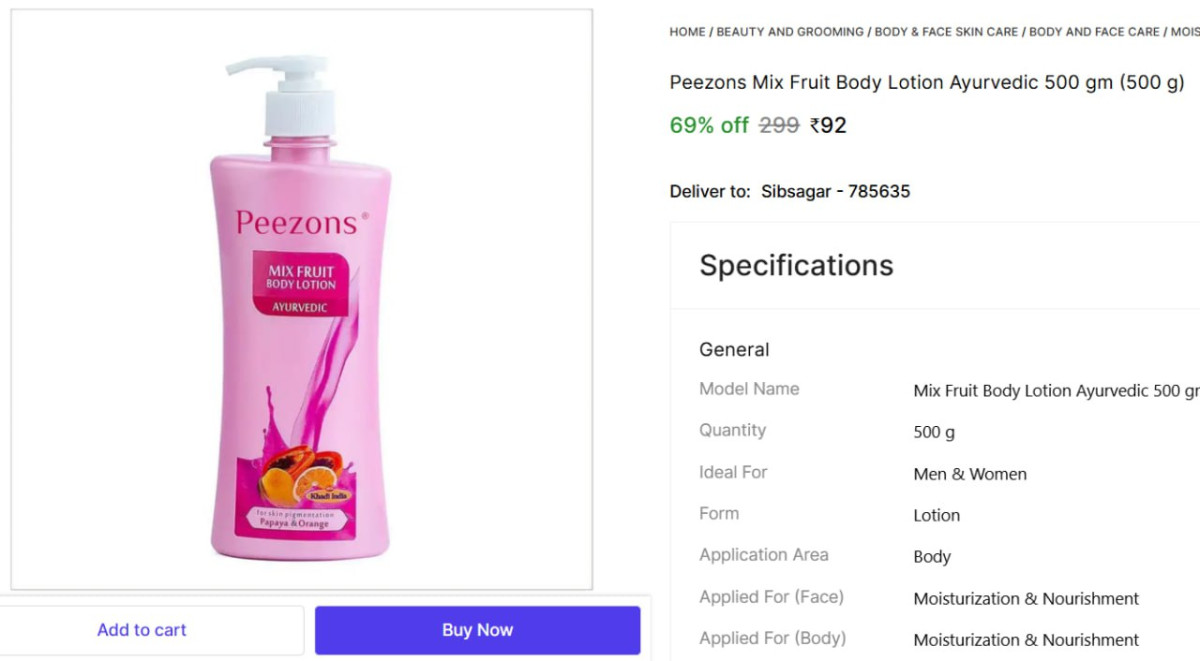 Peezons Mix Fruit Body Lotion 500 Gm 92 More Deals Click Here Must Read