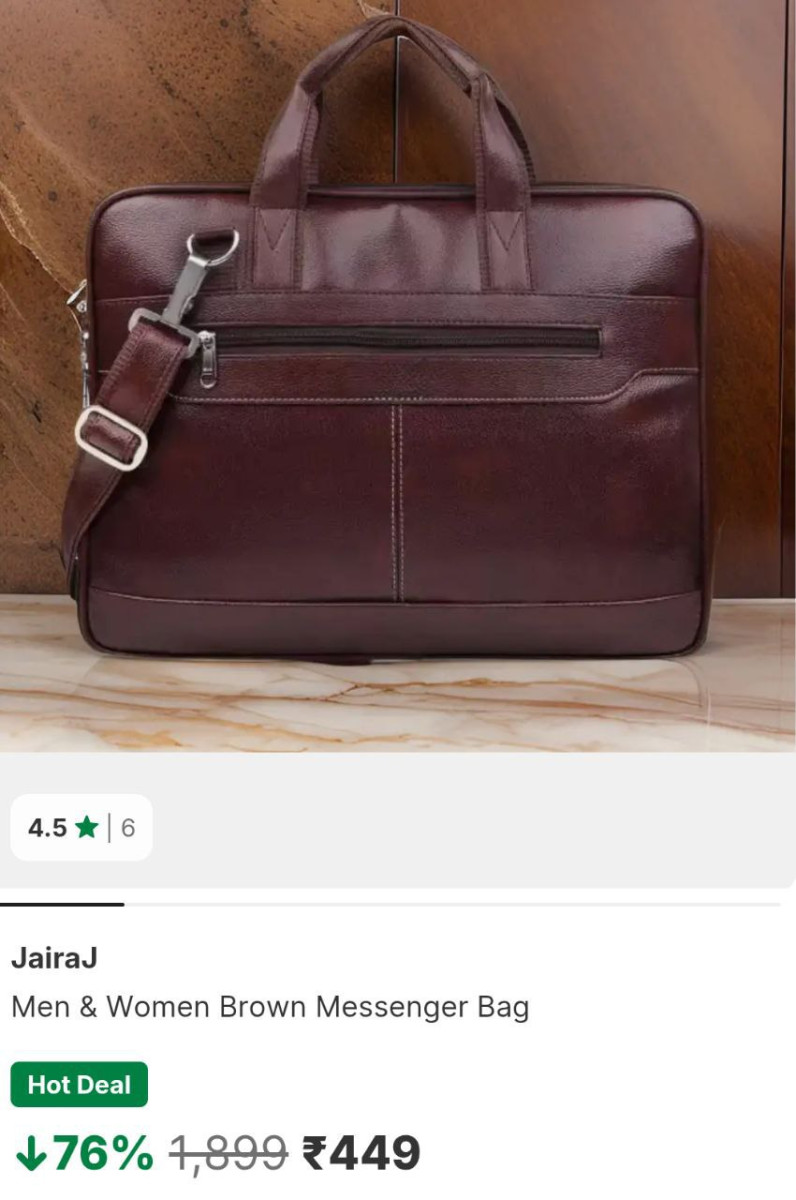 Flipkart Men Women Brown Messenger Bag Just 449