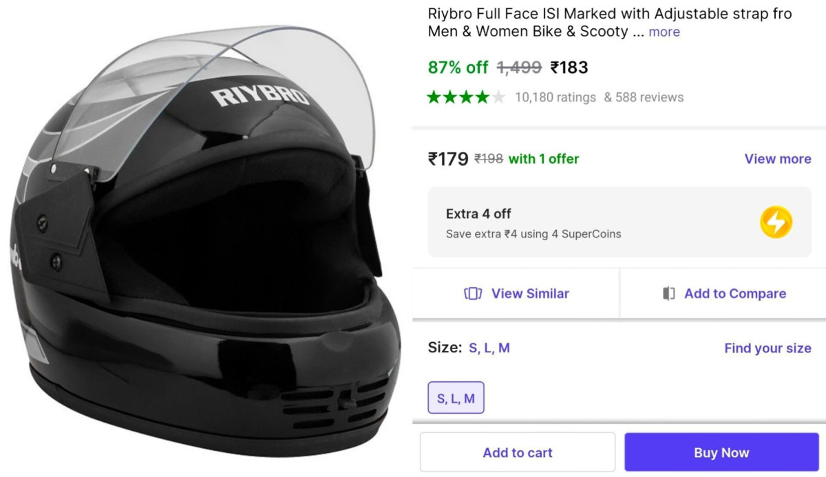 Motorbike Helmet At 183