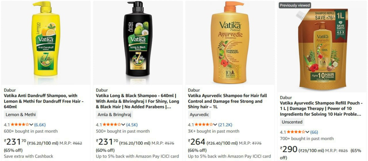 66 On Dabur Shampoo