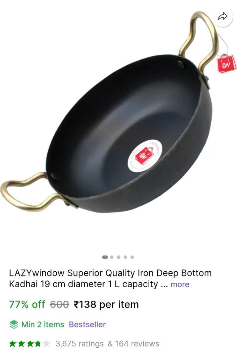 Deep Bottom Kadhai 138check Min Buy Quantity