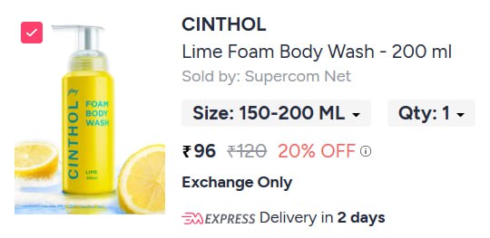 Cinthol Lime Foam Body Wash - 200 Ml 96