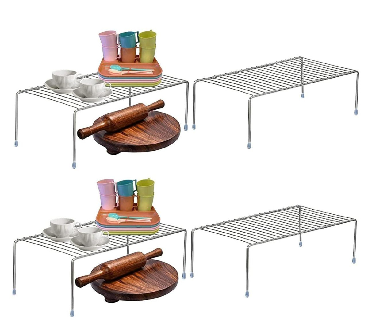 Stainless Steel Kitchen Dish Rack Expandable Storage Shelves (pack Of 4) 42