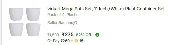 - Virkart Mega Pots Set Of 4 At Rs 275