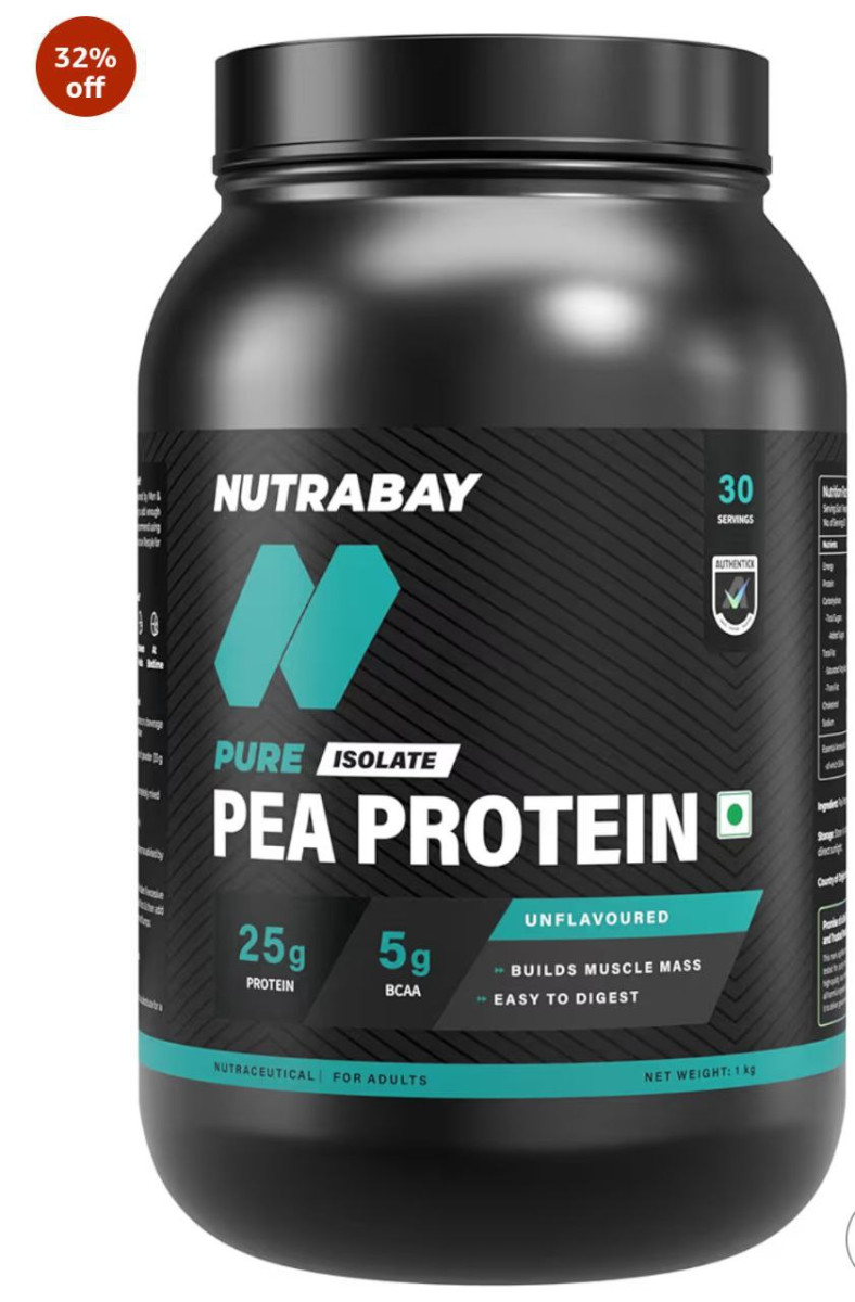 Amazon Loot Nutrabay Pea Protein Isolate 1 Kg 999 - Mrp 1449