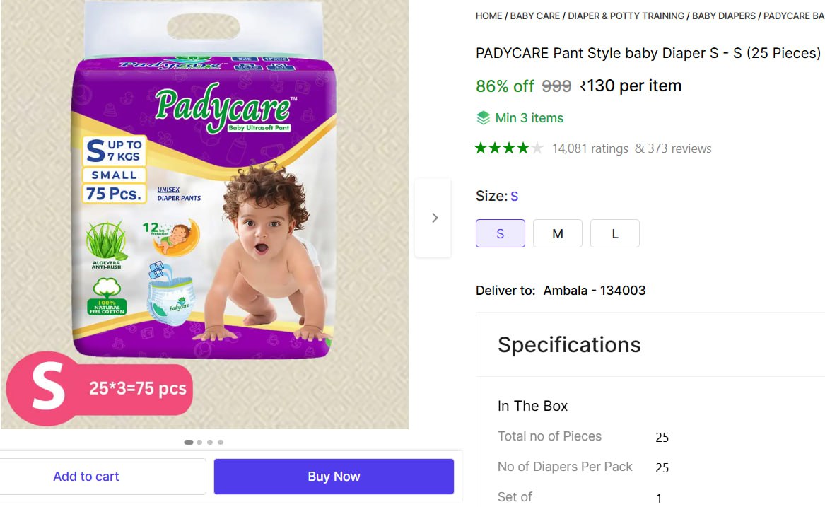 Baby Diaper Pants (s 75 Pcs) 130 More - Check Min Buy Quantity