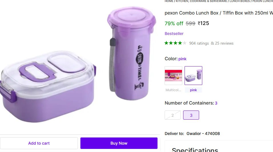 Lunch Box With Water Bottle 125