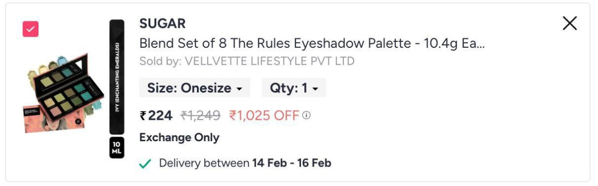 Myntra Loot Sugar Eyeshadow Palette At 224 More