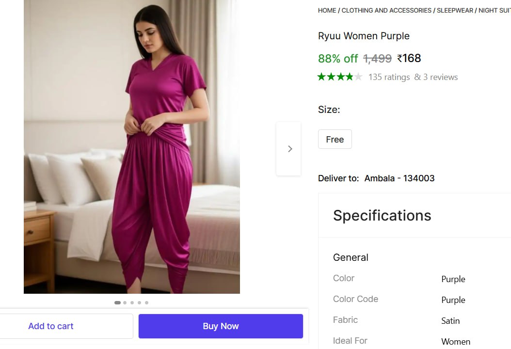 Patiala Women Night Suit 168