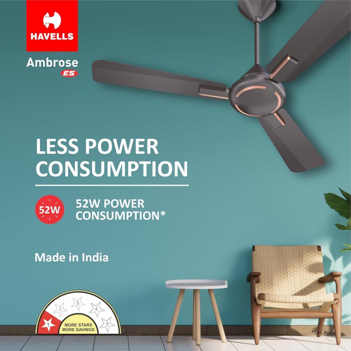 Havells 1200mm Ambrose Es Ceiling Fan 1999