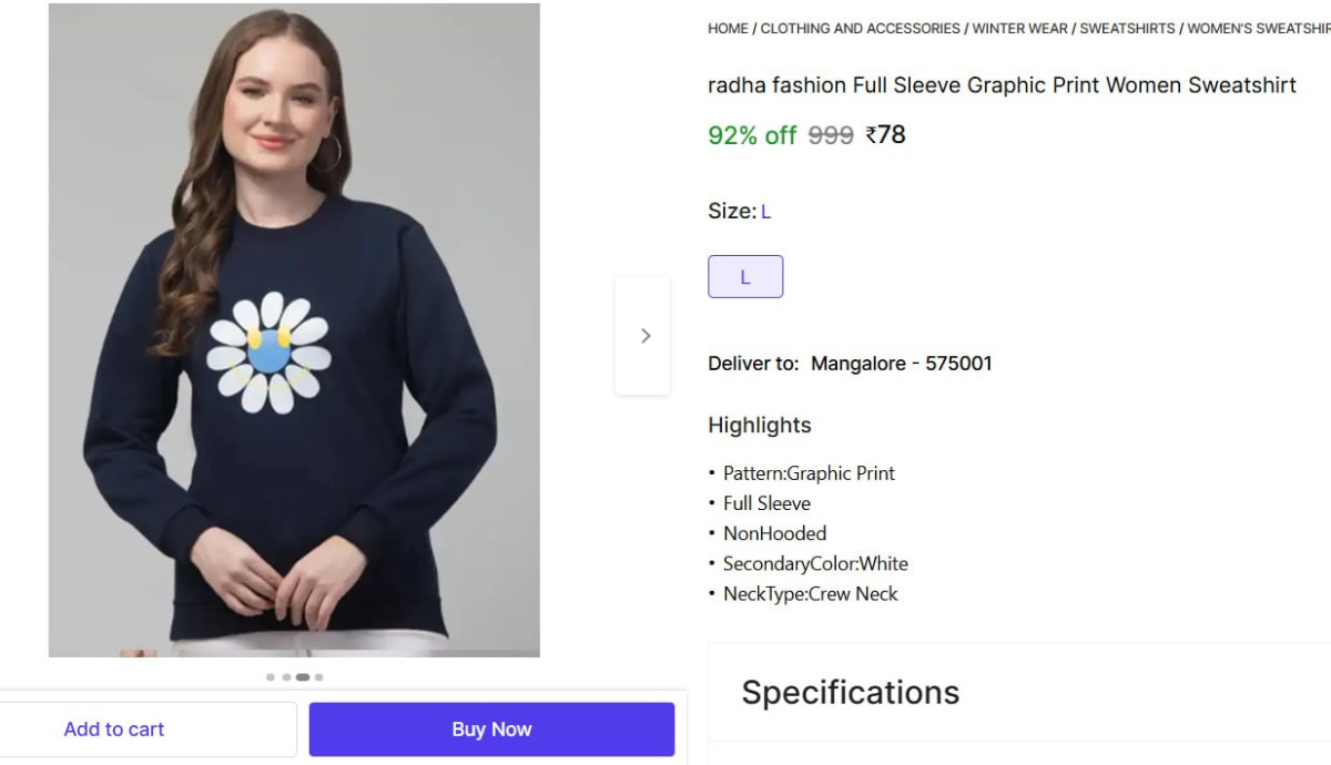 Loot Women Full Sleeve Sweatshirt 78 More Deals Click Here Must Read