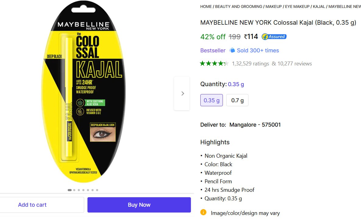 Maybelline New York Colossal Kajal 114