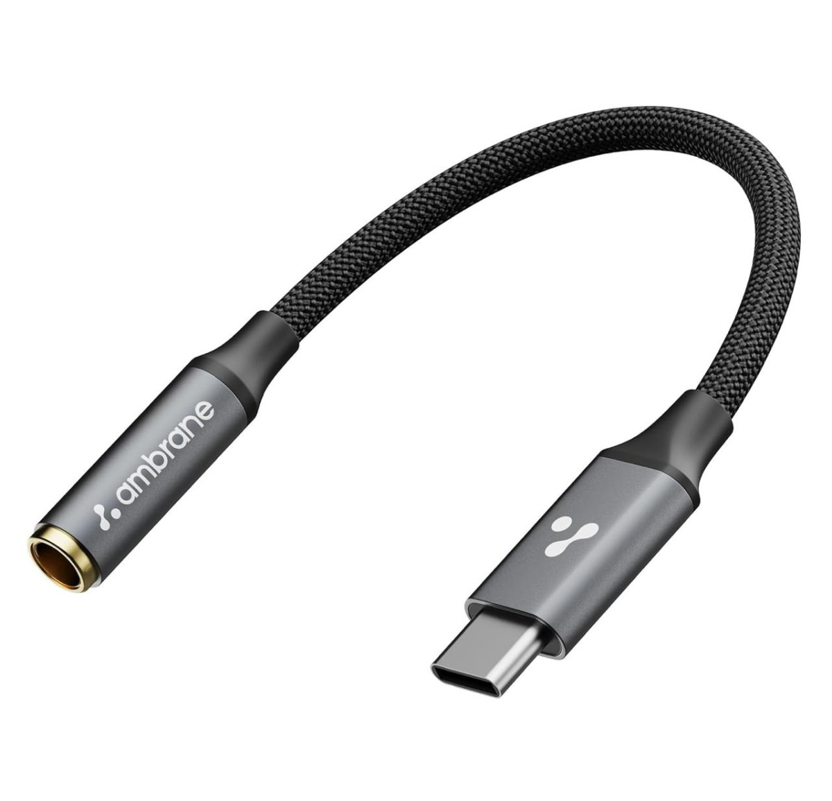 Ambrane Type C To 3 5mm Audio Jack Converter With Dac Headphone Adapter 169