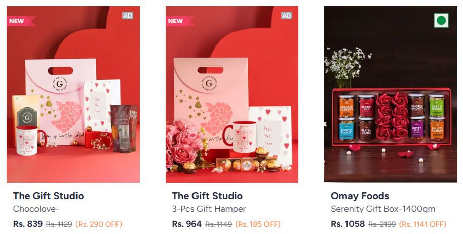 Myntra Loot - Crazy Deals On Valentine Gift Sets Use Coupon Code Gourmet10 