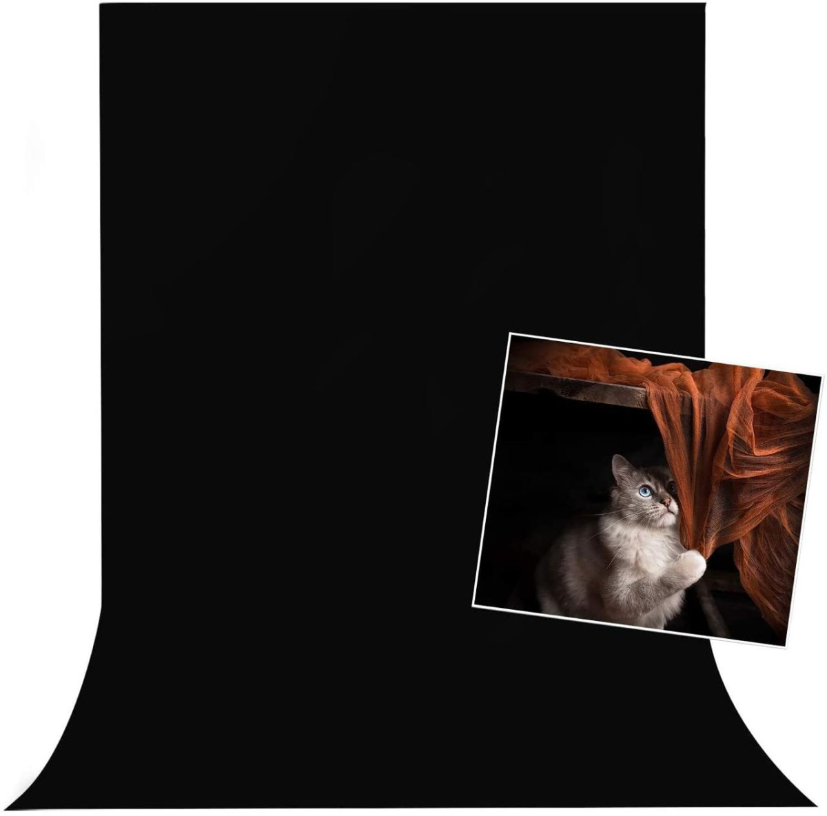 Hiffin Black 6x9ft Professional Backdrop For Background Photography(6x9 Ft 
