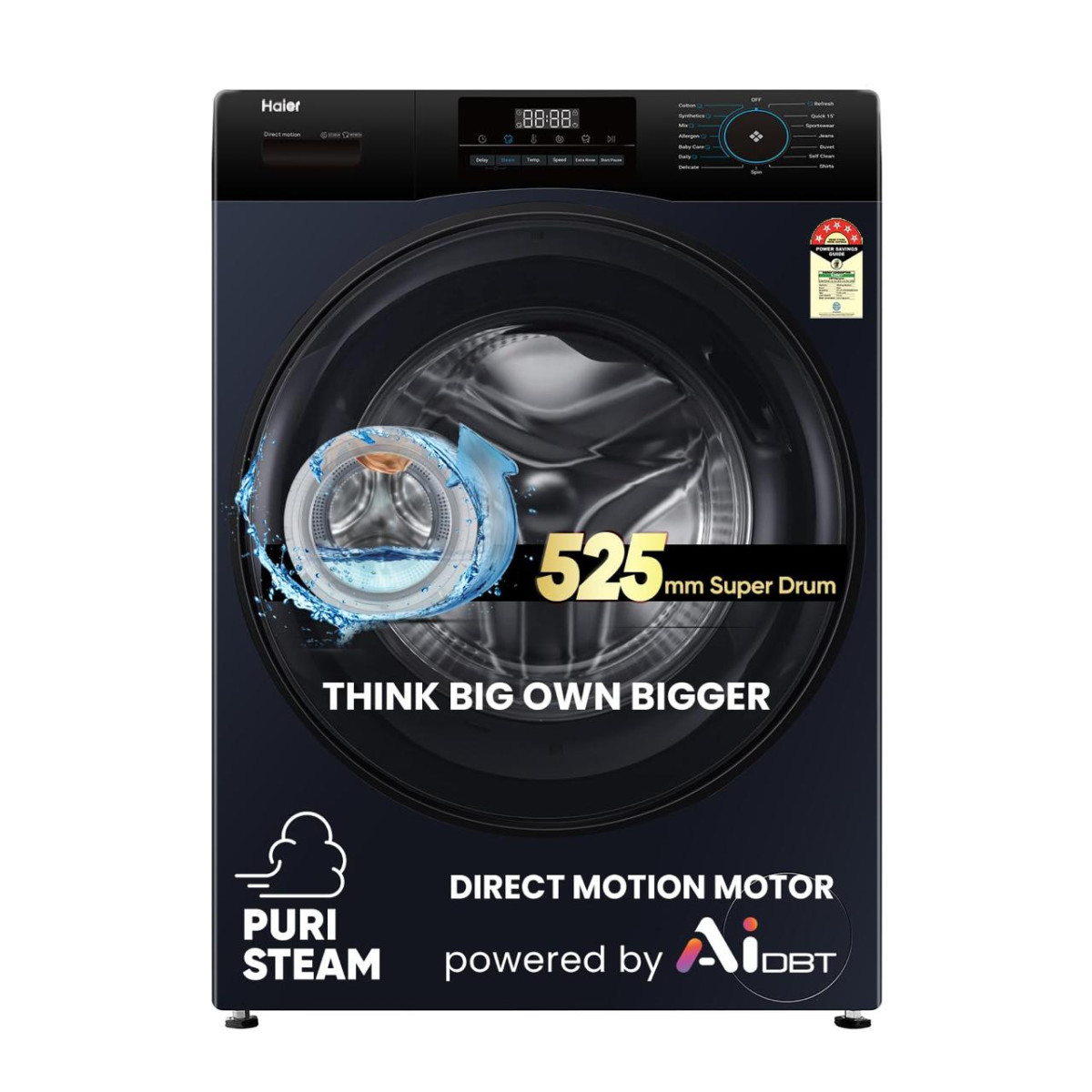 Haier 9 Kg 5 Star Powered By Ai-dbt With Direct Drive Technology Puristeam 