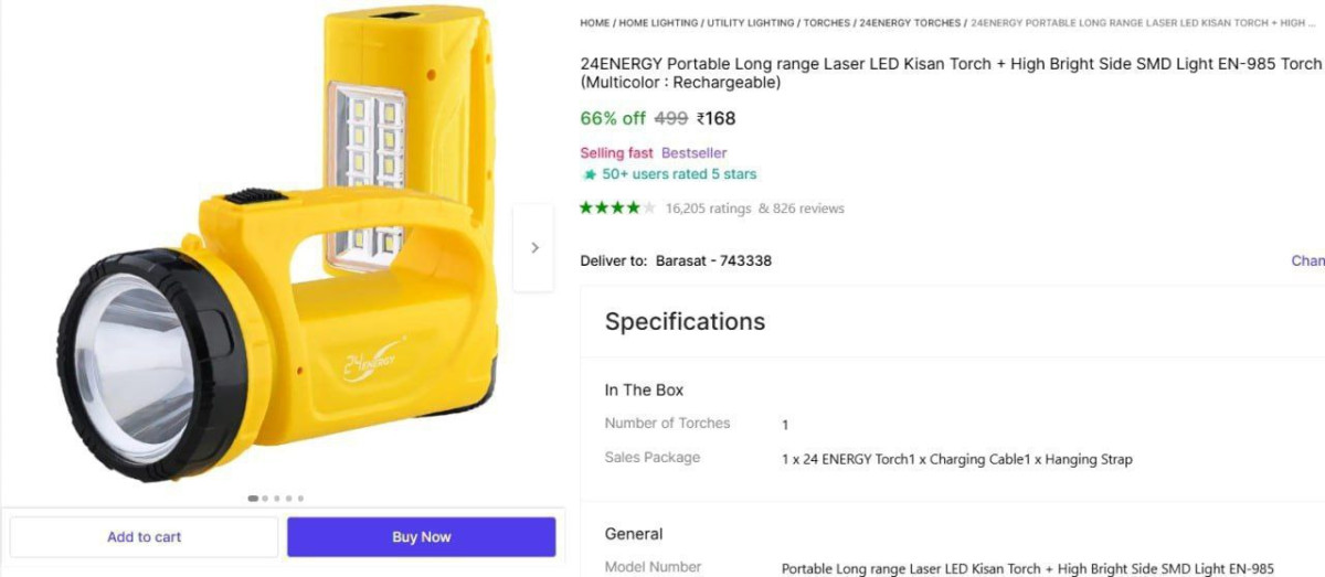Laser Led Kisan Torch At Rs 168