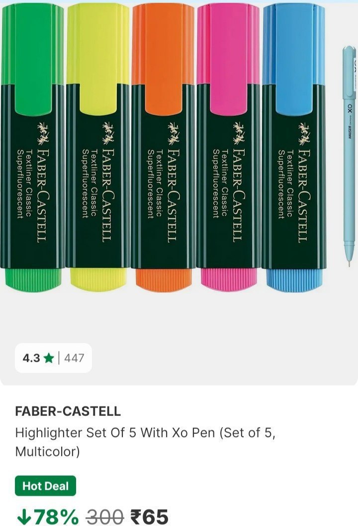 Set Of 5 Highlighter Pen 65