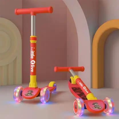 Little Olive Tikes New Adjustable Scooter With Led Lights Foldable Design E