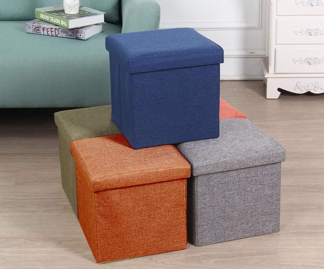 Fabric Living Foldable Storage Bins Box Ottoman Bench Container Organizer W