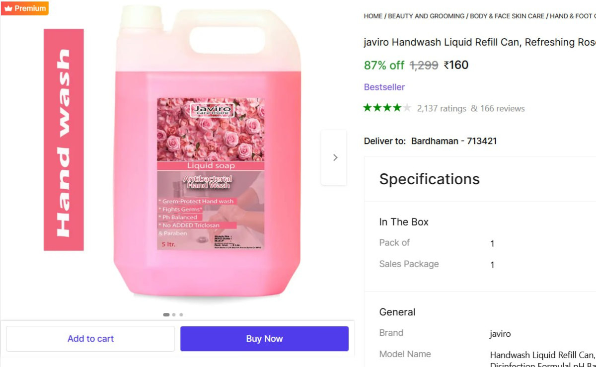 Handwash Liquid 5 Liter 160