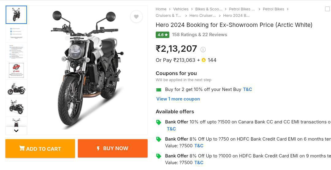 Hero Mavrick 440 Booking For Ex-showroom 159000flat 50000 With All Bank Car