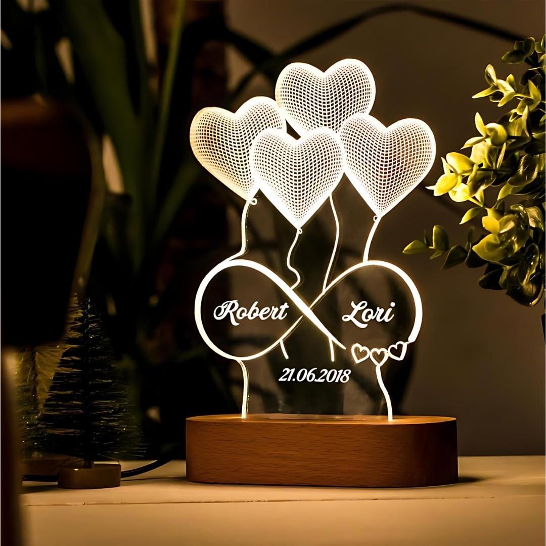 Artistic Gifts Handcrafted 3d Illusion Personalized Led Lamp 836