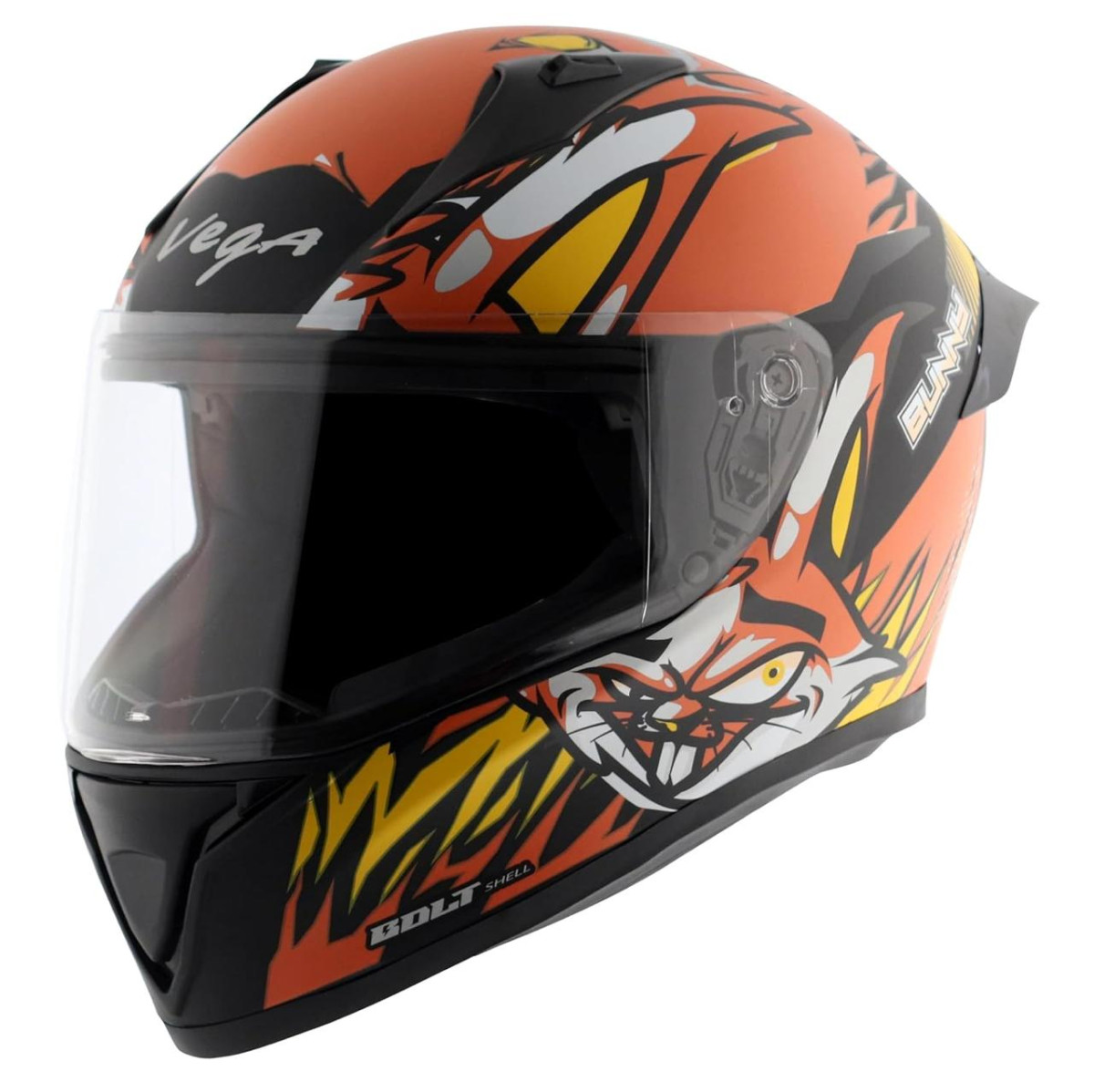 Vega Bolt Bunny Dull Black Orange Helmet-l 1 582