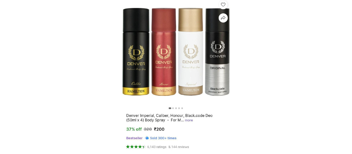 Denver Deo (50ml X 4) 200 More Deals Click Here Must Read
