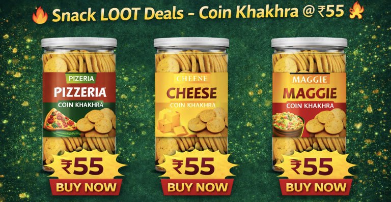 Ondc Loot Snack Deals Pizzeria Coin Khakhra (200gm) At 55 Cheese Coin Khakh