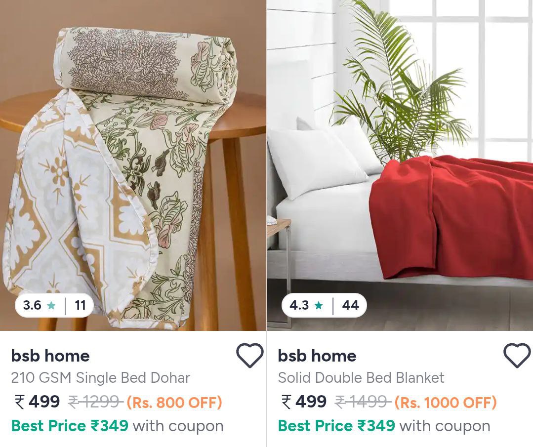 Myntra Double Bed Blankets Starting 499
