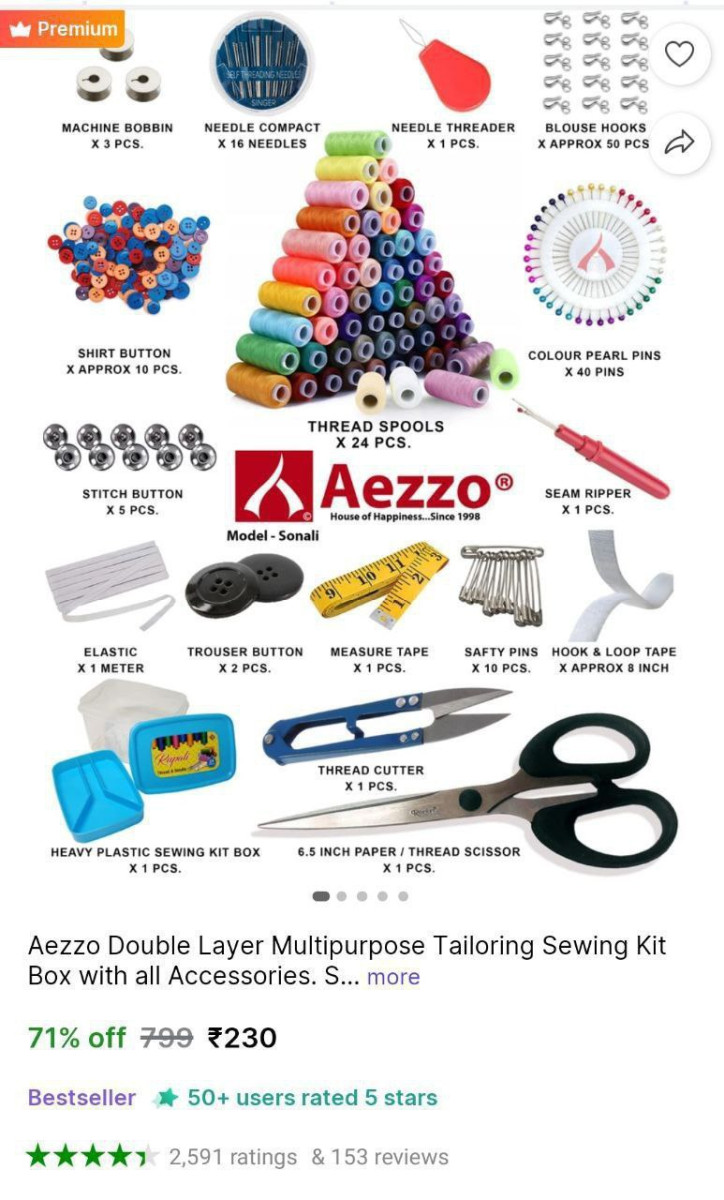 Tailoring Sewing Kit Box 230