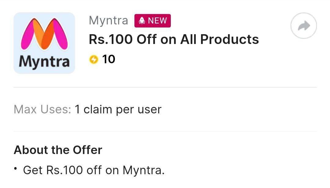Flipkart Myntra Flat 100 Shopping On Myntra Using 10 Supercoins Again Live 