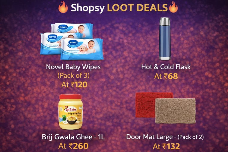 Shopsy Loot Deals Novel Baby Wipes (pack Of 3) At 120link Hot Cold Flask At