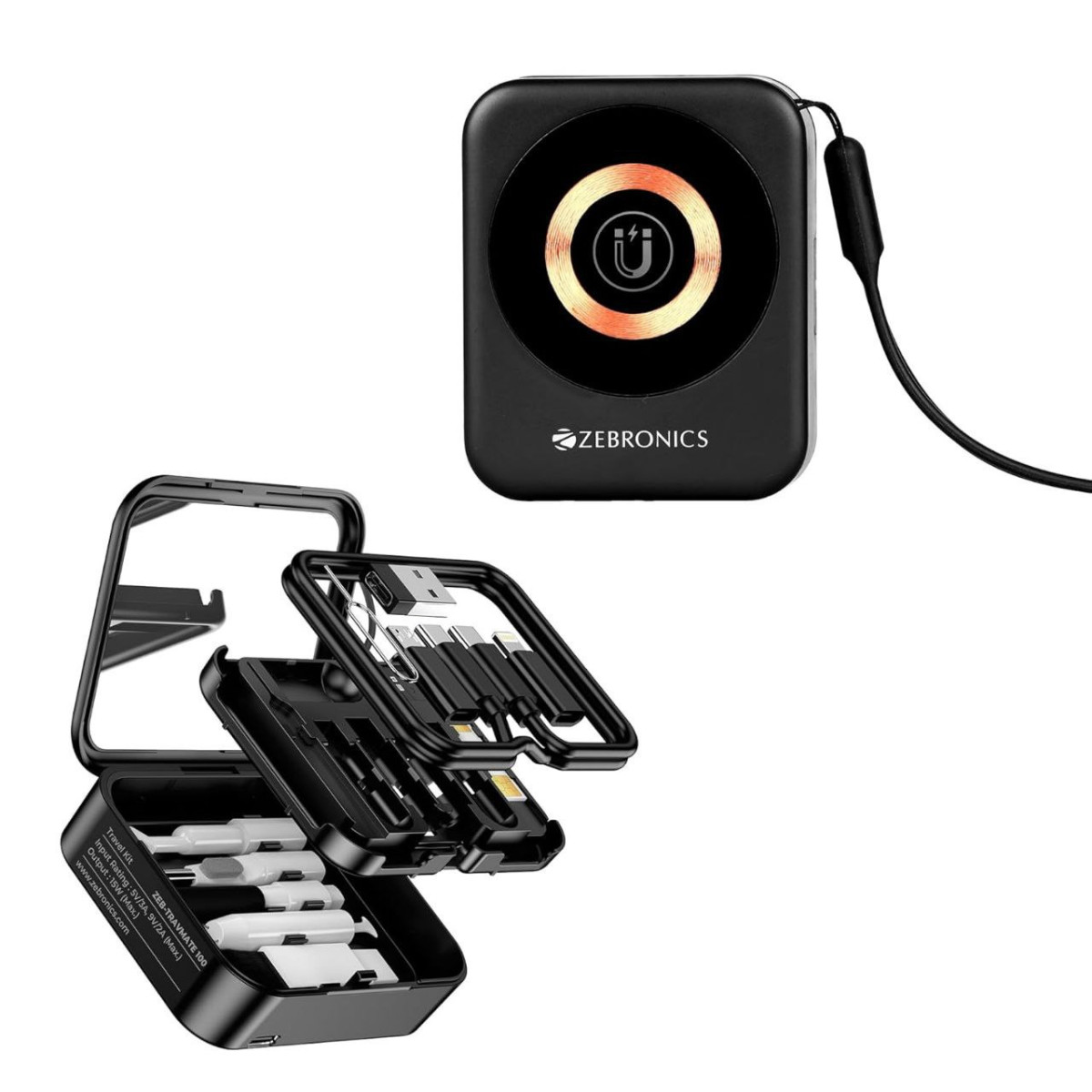Zebronics Magsafe 15w Wireless Charging Stand Combo With 60w Type-c Cable M