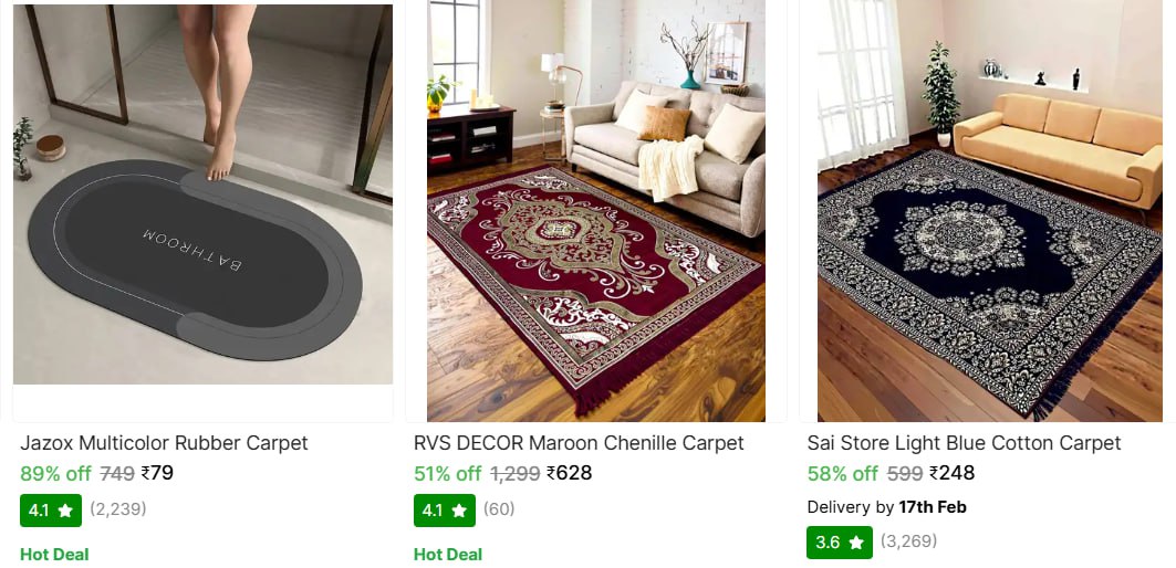 Home Furnishing Loot Deals Carpets Shoe Rack Side Table Wall Shelves
