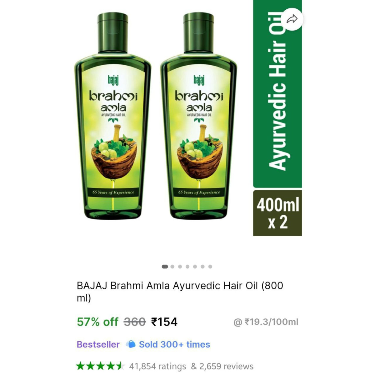 Bajaj Amla Hair Oil (800 Ml) 154